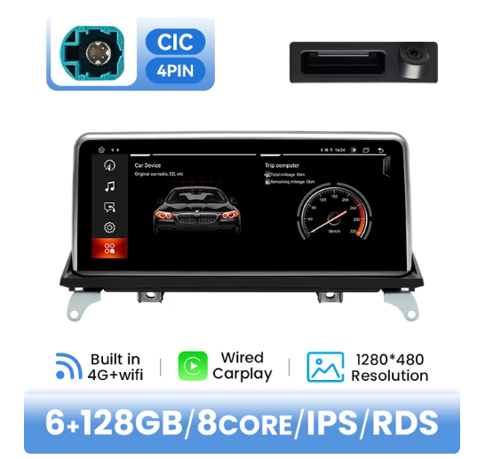BMW E70 X5 / E71 X6 multimedija 8core + 6GB + 128ROM + Camera 10.25" *CIC
