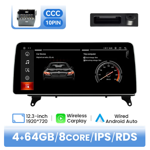 BMW E70 X5 / E71 X6 multimedija 8core + 4GB + 64ROM + Camera 12.3" *CCC