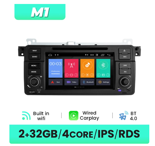 BMW E46 multimedija 4core + 2GB + 32ROM 7" *M1