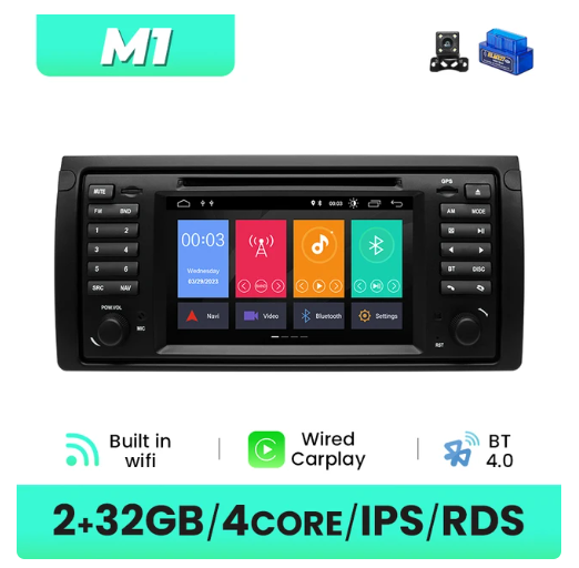 BMW E53 multimedija 4core + 2GB + 32ROM + Camera 7" *M1