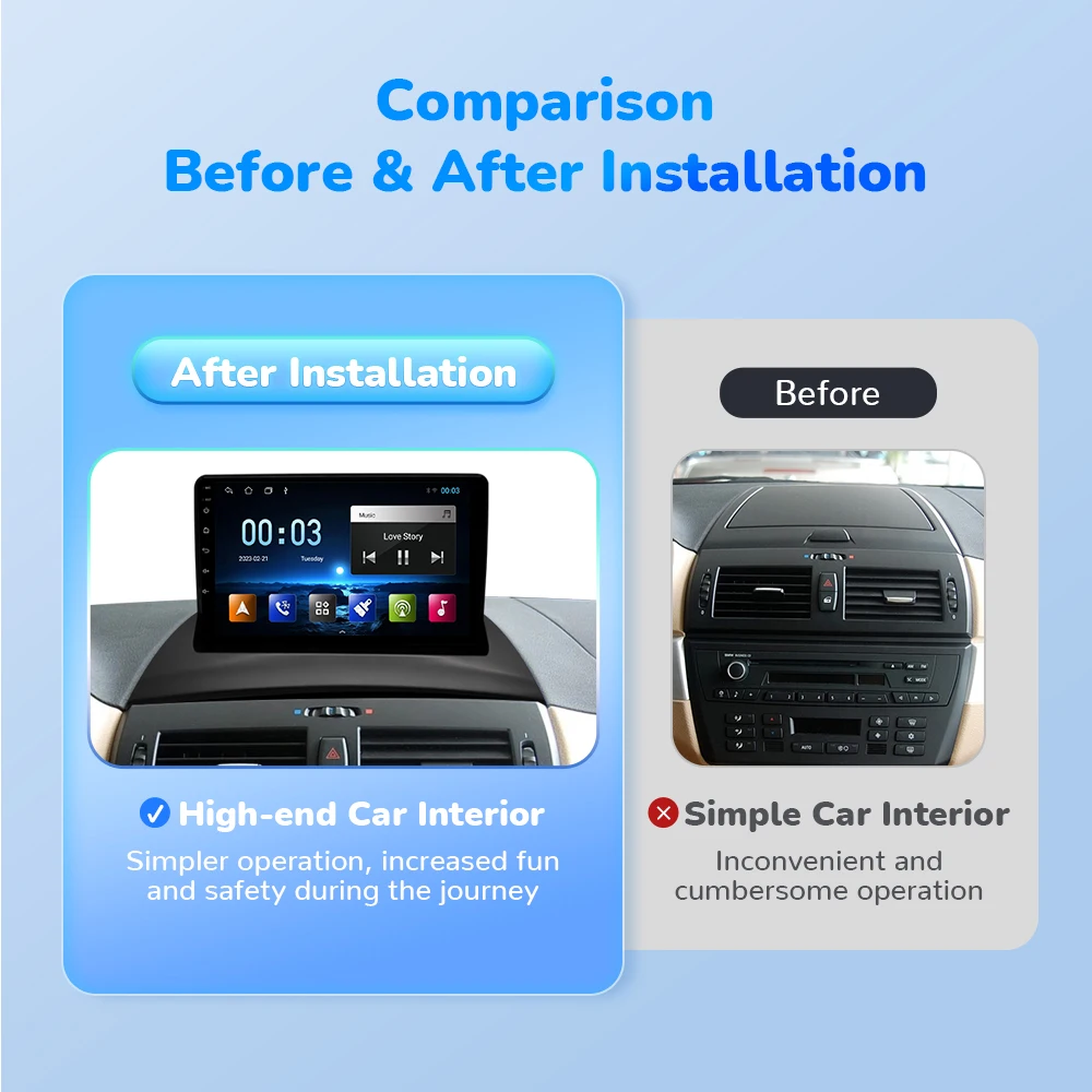 BMW E83 multimedija 8core + 6GB + 128ROM + Camera 9" *V2