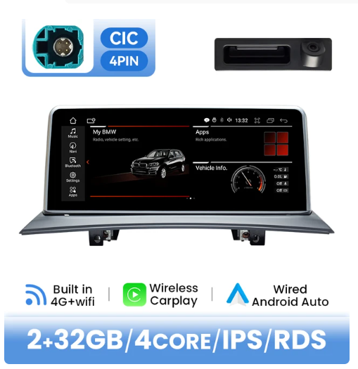 BMW E83 multimedija 4core + 2GB + 32ROM + Camera 10.25" *CIC