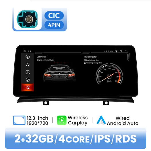 BMW E83 multimedija 4core + 2GB + 32ROM 12.3" *CIC