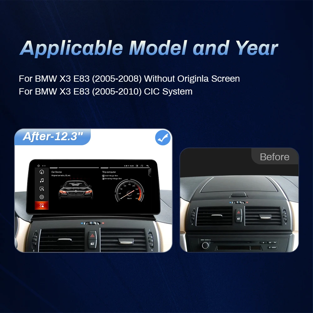 BMW E83 multimedija 4core + 2GB + 32ROM 12.3" *CIC