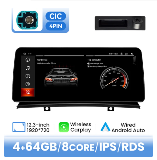 BMW E83 multimedija 8core + 4GB + 64ROM + Camera 12.3" *CIC