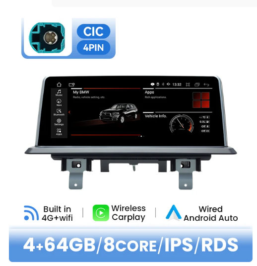 BMW E81 / E82 / E87 / E88 multimedija 8core + 4GB + 64ROM 10.25" *CIC