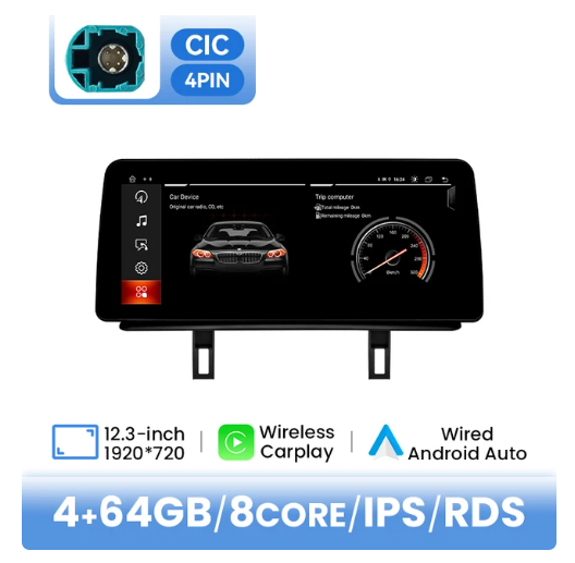 BMW E81 / E82 / E87 / E88 multimedija 8core + 4GB + 64ROM 12.3" *CIC