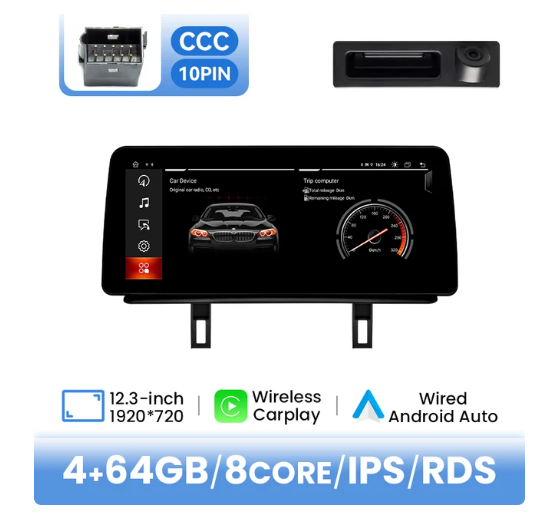 BMW E81 / E82 / E87 / E88 multimedija 8core + 4GB + 64ROM + Camera 12.3" *CCC