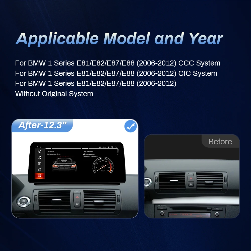 BMW E81 / E82 / E87 / E88 multimedija 8core + 4GB + 64ROM + iDrive 12.3" *NOEM