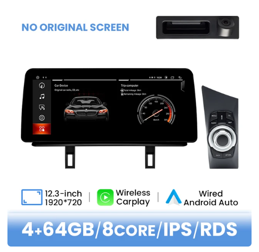 BMW E81 / E82 / E87 / E88 multimedija 8core + 4GB + 64ROM + iDrive + Camera 12.3" *NOEM