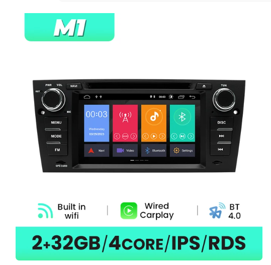 BMW E90 / E91 / E92 / E93 multimedija 4core + 2GB + 32ROM 7" *M1