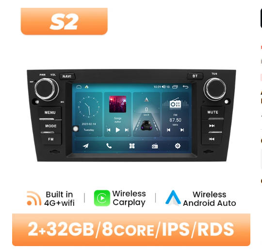BMW E90 / E91 / E92 / E93 multimedija 8core + 2GB + 32ROM 7" *S2 