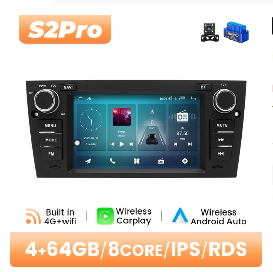BMW E90 / E91 / E92 / E93 multimedija 8core + 4GB + 64ROM + Camera 7" *S2PRO