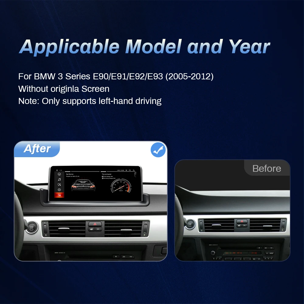 BMW E90 / E91 / E92 / E93 multimedija 4core + 2GB + 32ROM + iDrive + Camera 10.25" *NOEM