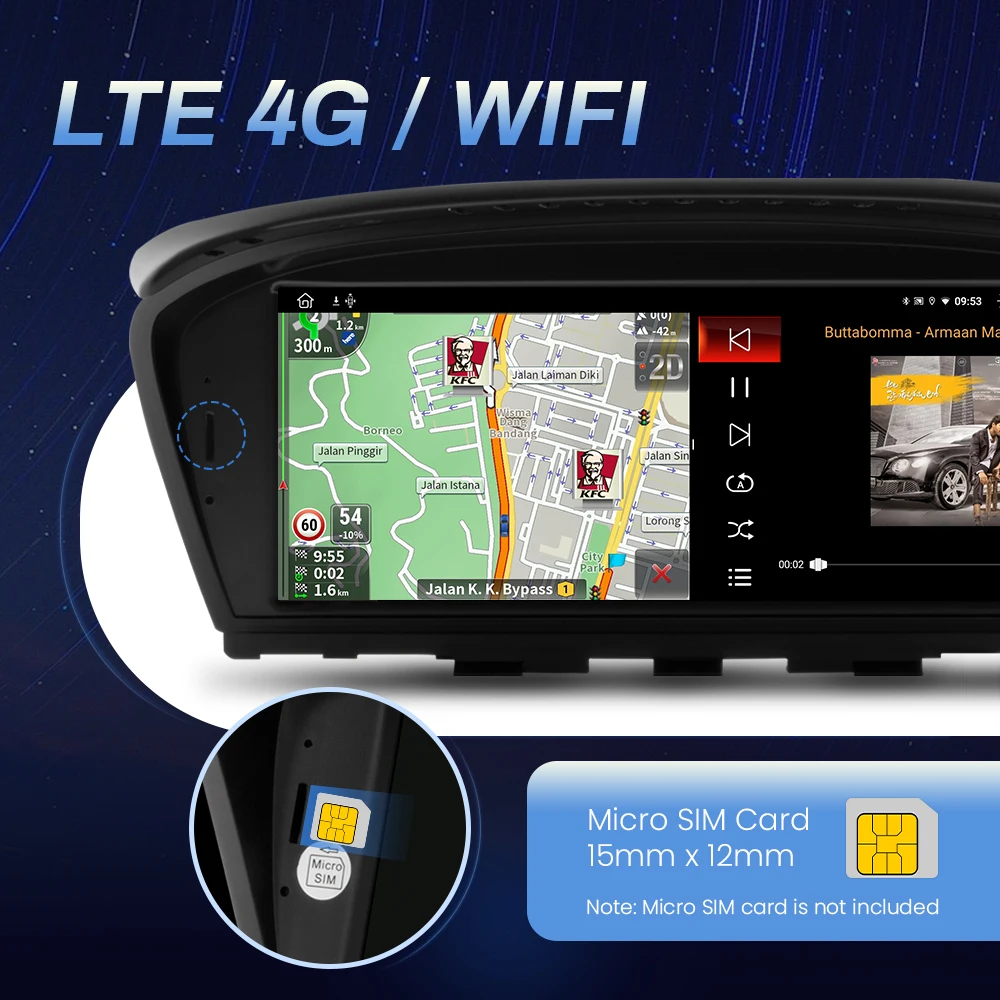 BMW E90 / E91 / E92 / E93 / E60 / E61 / E63 / E64 multimedija 8core + 4GB + 64ROM + Camera 8.8" *CIC