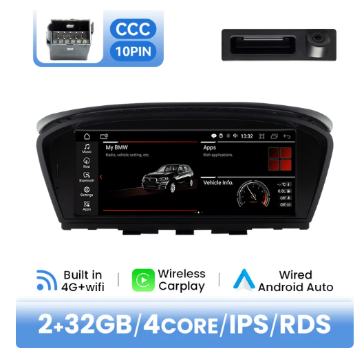 BMW E90 / E91 / E92 / E93 / E60 / E61 / E63 / E64 multimedija 4core + 2GB + 32ROM + Camera 8.8" *CCC