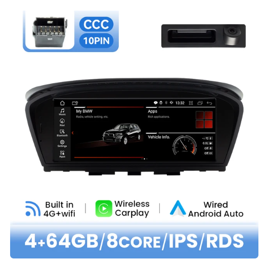 BMW E90 / E91 / E92 / E93 / E60 / E61 / E63 / E64 multimedija 8core + 4GB + 64ROM + Camera 8.8" *CCC