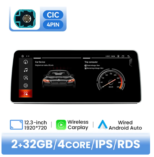 BMW E90 / E91 / E92 / E93 / E60 / E61 / E63 / E64 multimedija 4core + 2GB + 32ROM 12.3" *CIC