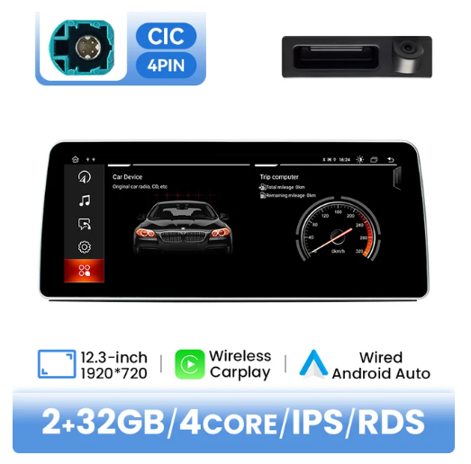 BMW E90 / E91 / E92 / E93 / E60 / E61 / E63 / E64 multimedija 4core + 2GB + 32ROM + Camera 12.3" *CIC