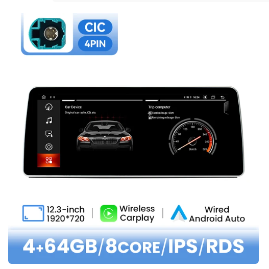 BMW E90 / E91 / E92 / E93 / E60 / E61 / E63 / E64 multimedija 8core + 4GB + 64ROM 12.3" *CIC