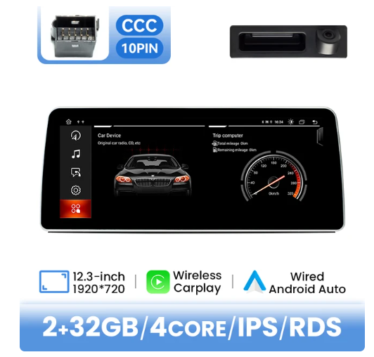 BMW E90 / E91 / E92 / E93 / E60 / E61 / E63 / E64 multimedija 4core + 2GB + 32ROM + Camera 12.3" *CCC