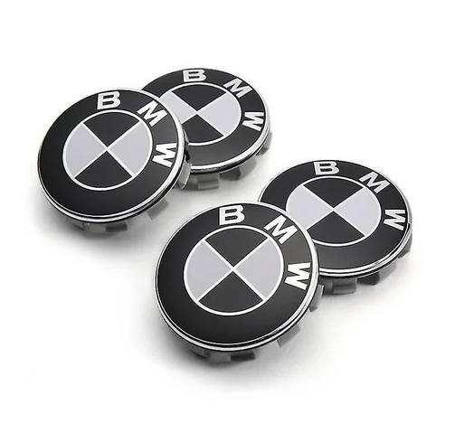 BMW ratlankiu dangteliai 68mm juoda / balta