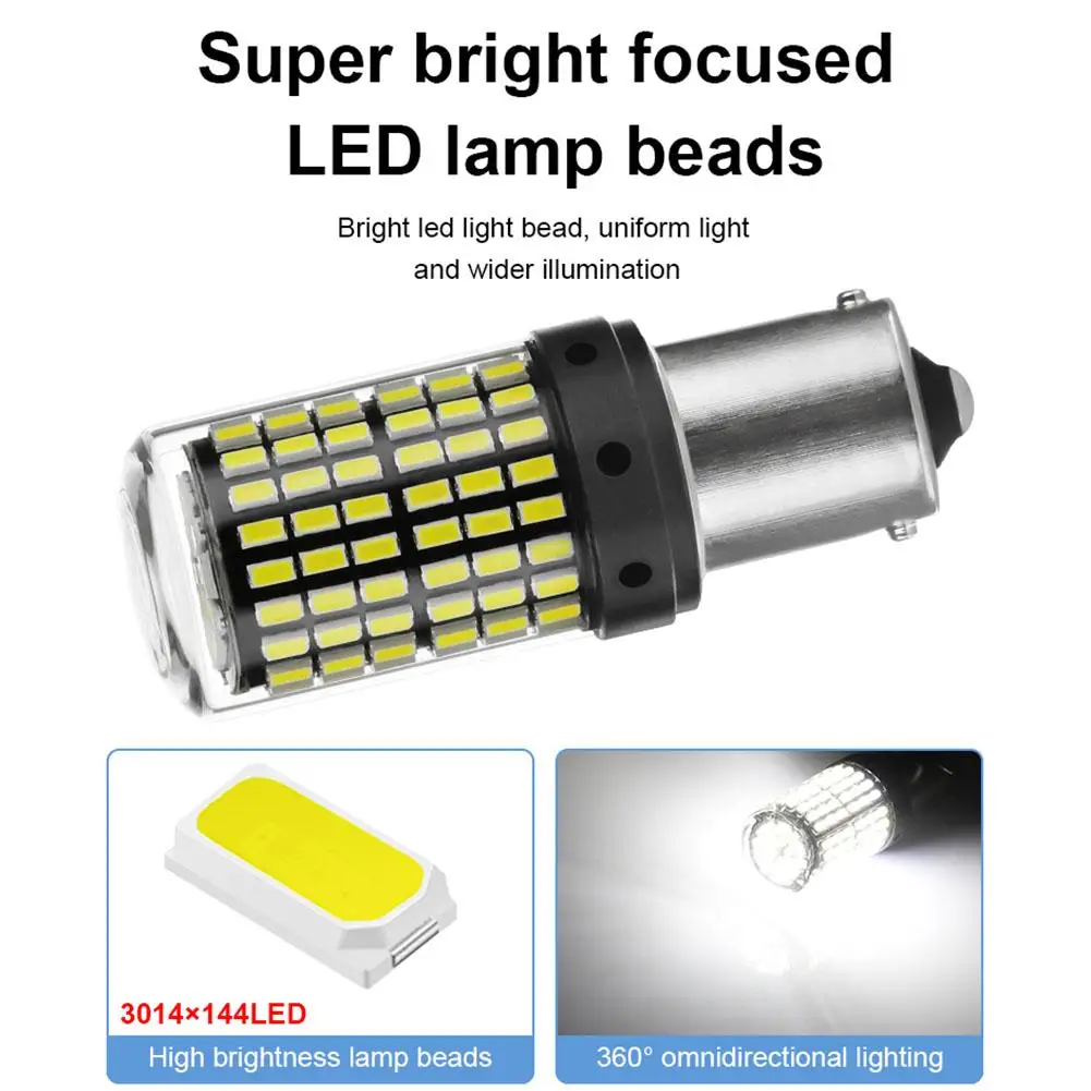 LED lemputės atbuliniui P21W BA15S 1156 144SMD CANBUS (2vnt.)