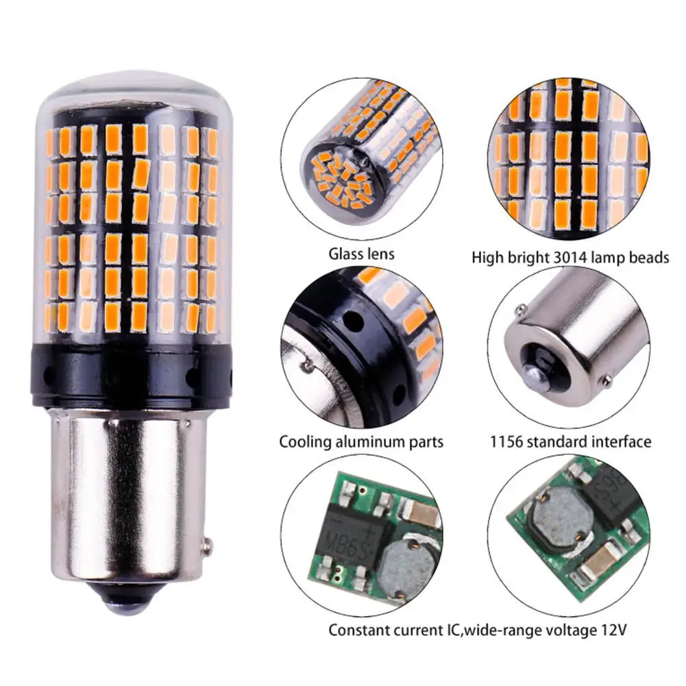 LED lemputės posūkiams P21W BA15S 1156 144SMD CANBUS (2vnt.)