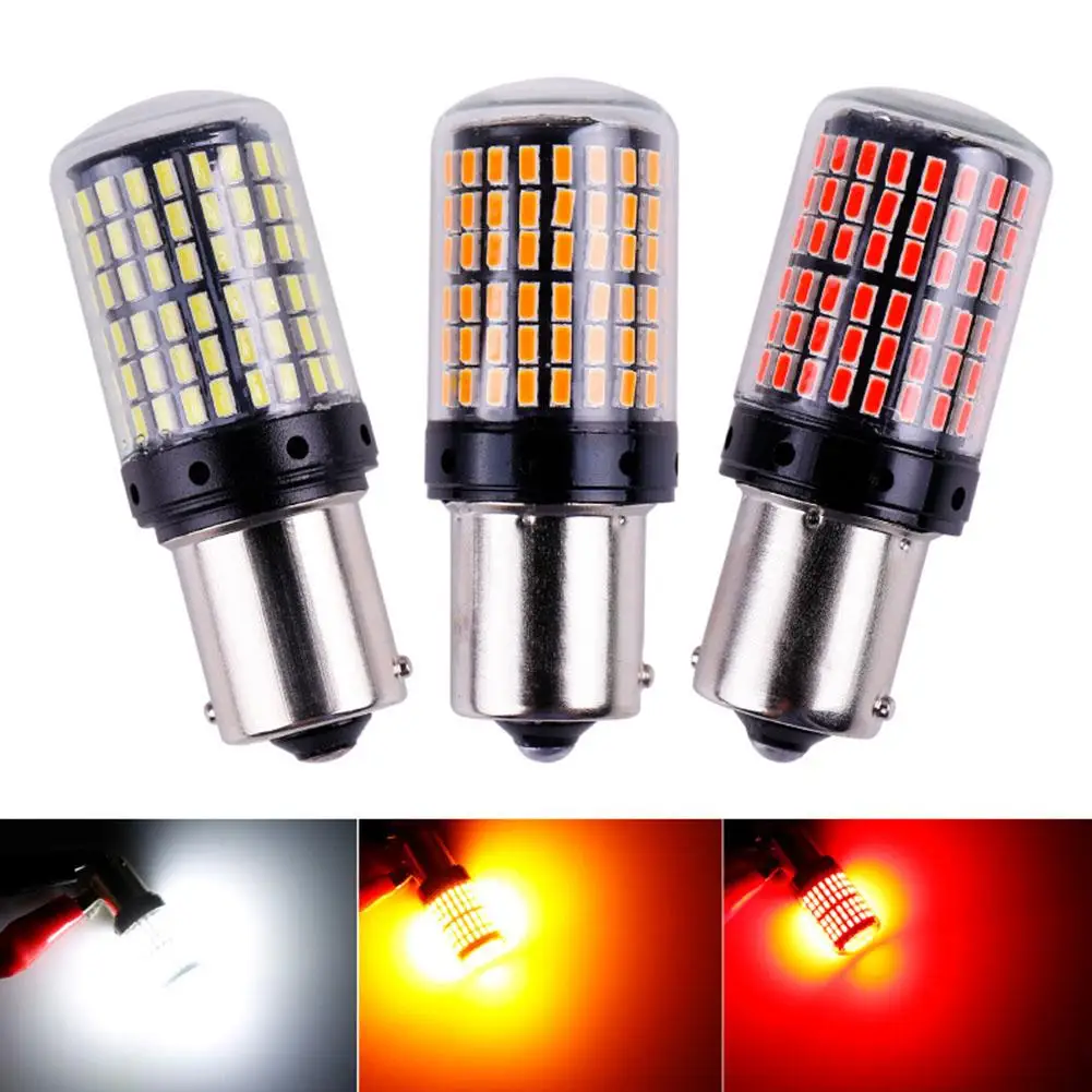 LED lemputės stabdymui P21W BA15S 1156 144SMD CANBUS (2vnt.)