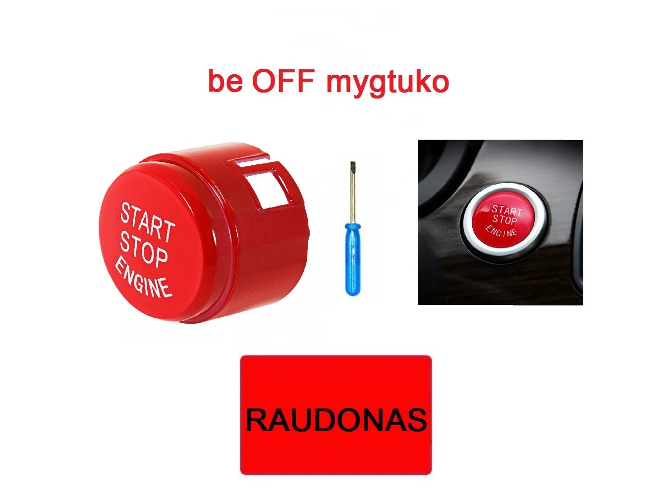 BMW F / G - serijos Start-Stop mygtukas be OFF (raudonas)