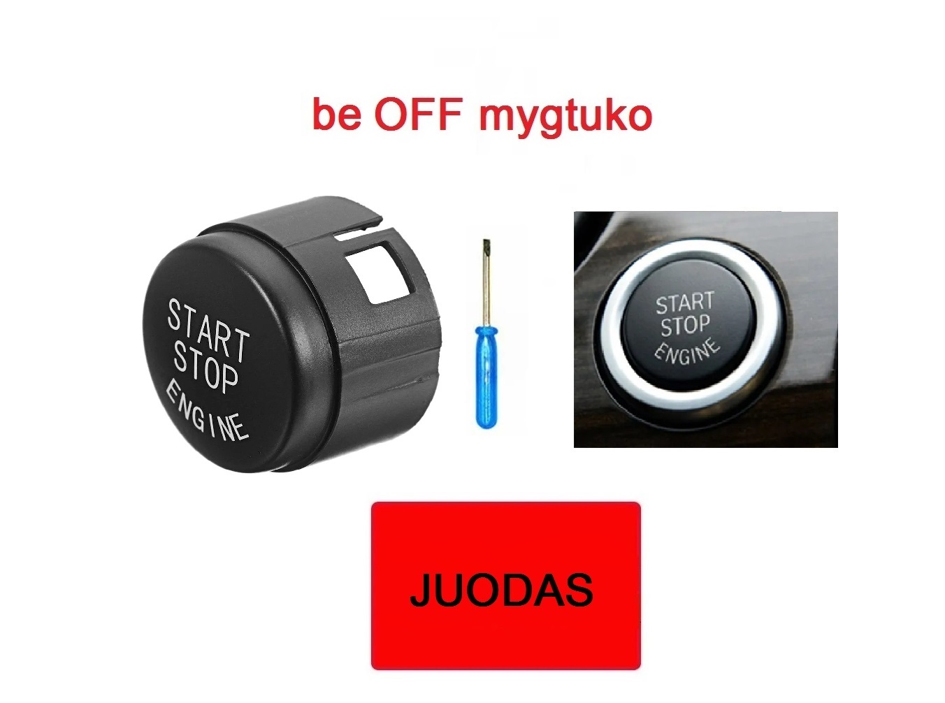 BMW F / G - serijos Start-Stop mygtukas be OFF (juodas)