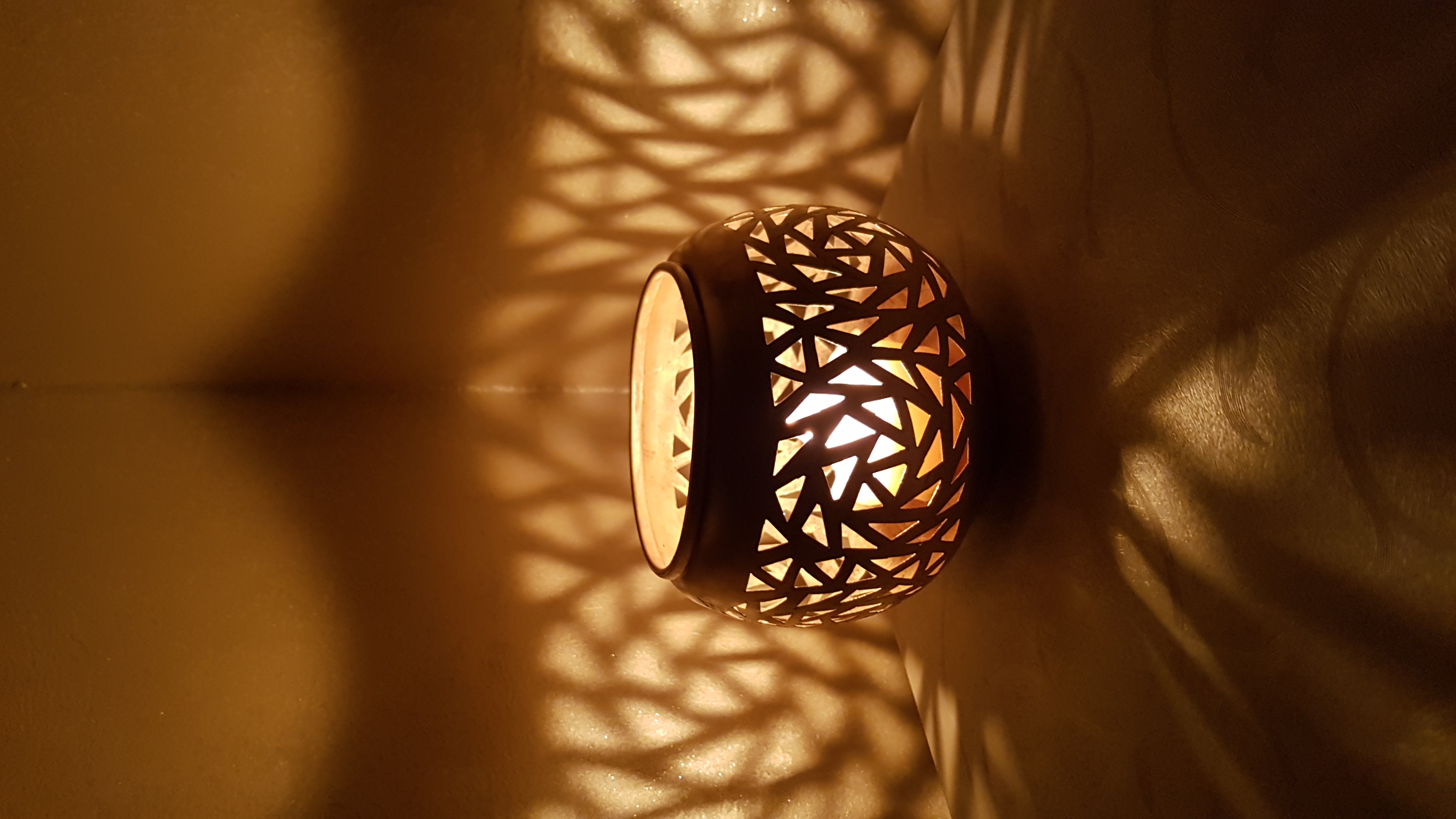 Set of 3 Metal candle holder Round Brass