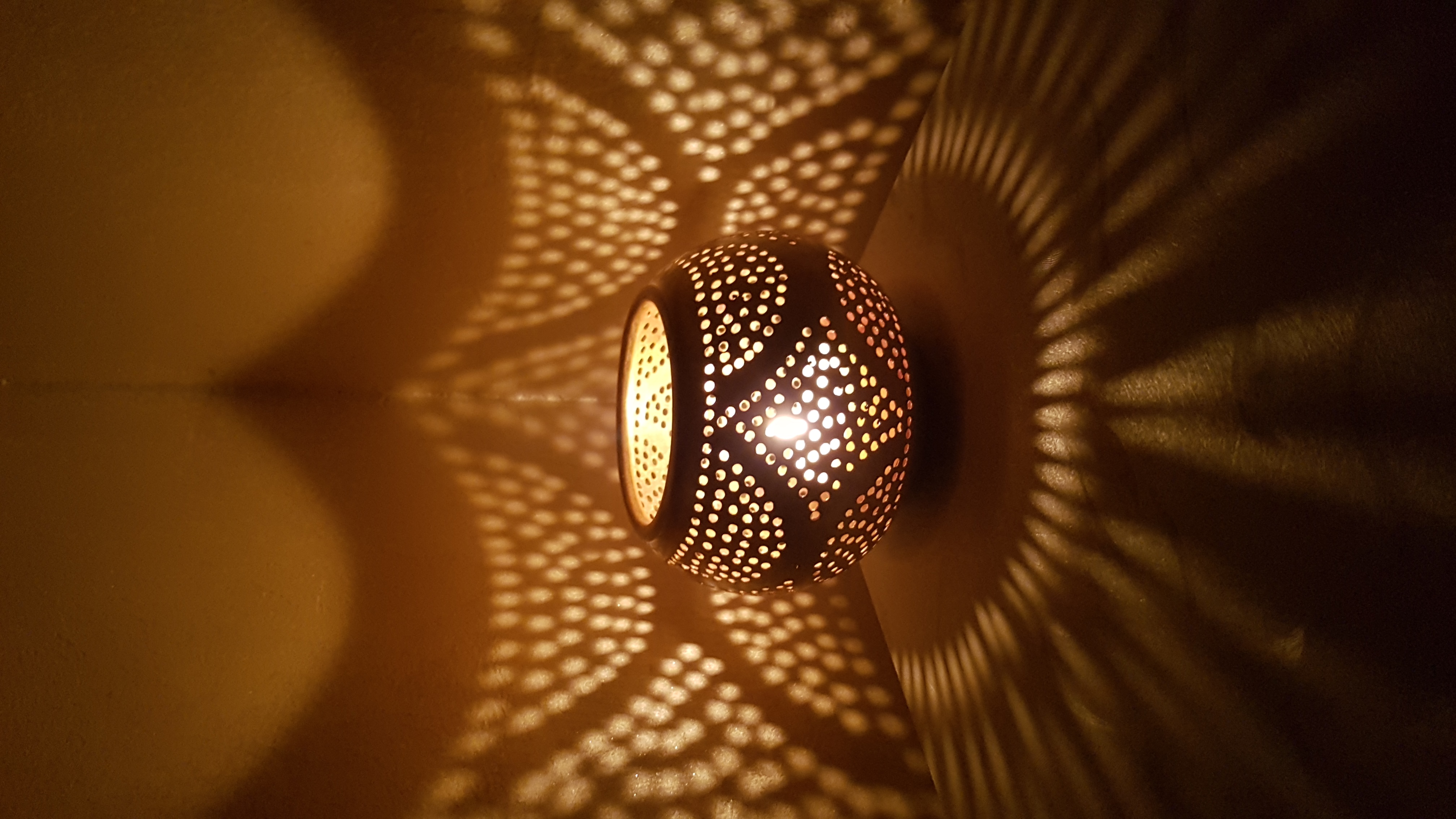 Set of 3 Metal candle holder Round Brass