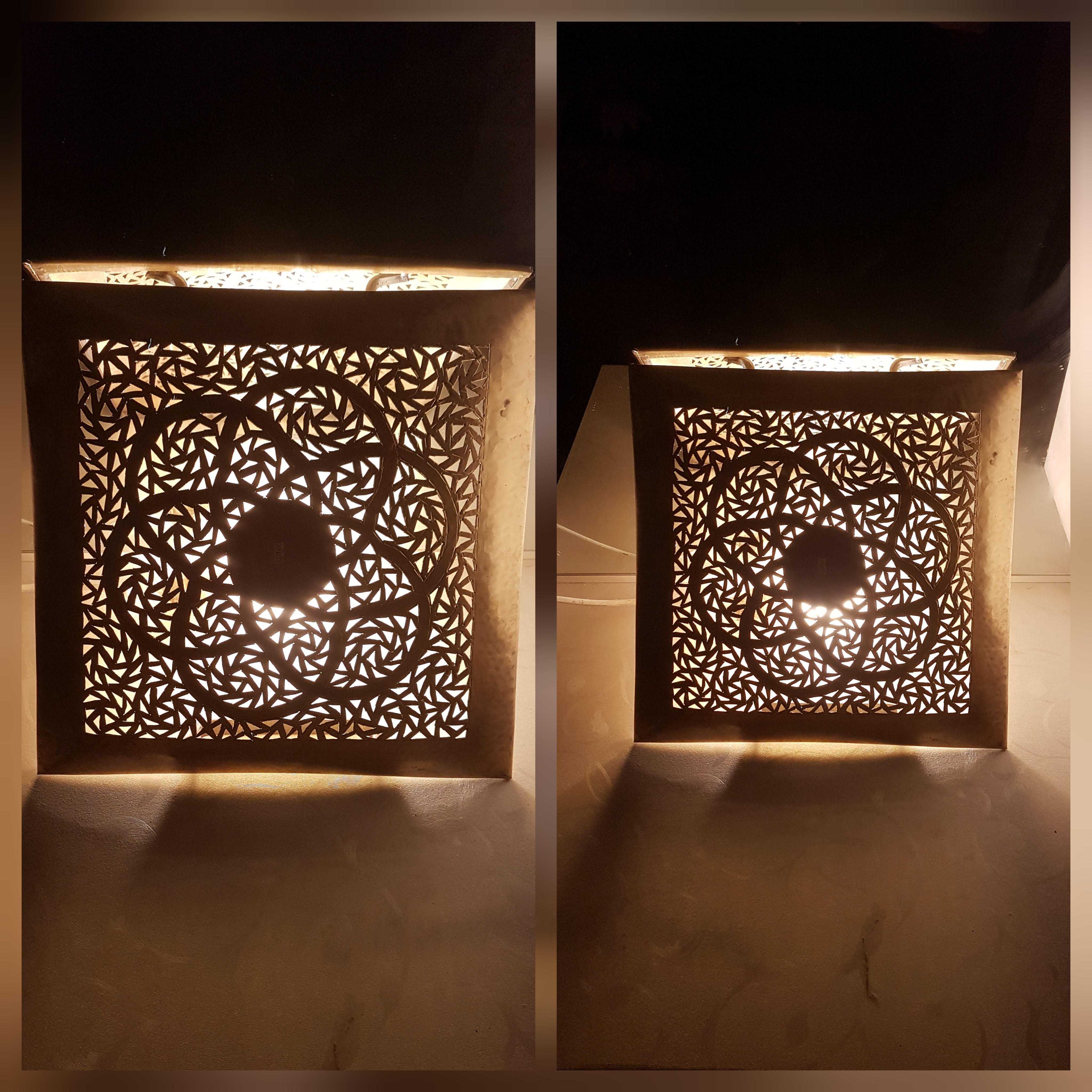 Set of 2 moroccan design handmade Square wall lamp and also you can put it on the ceiling
