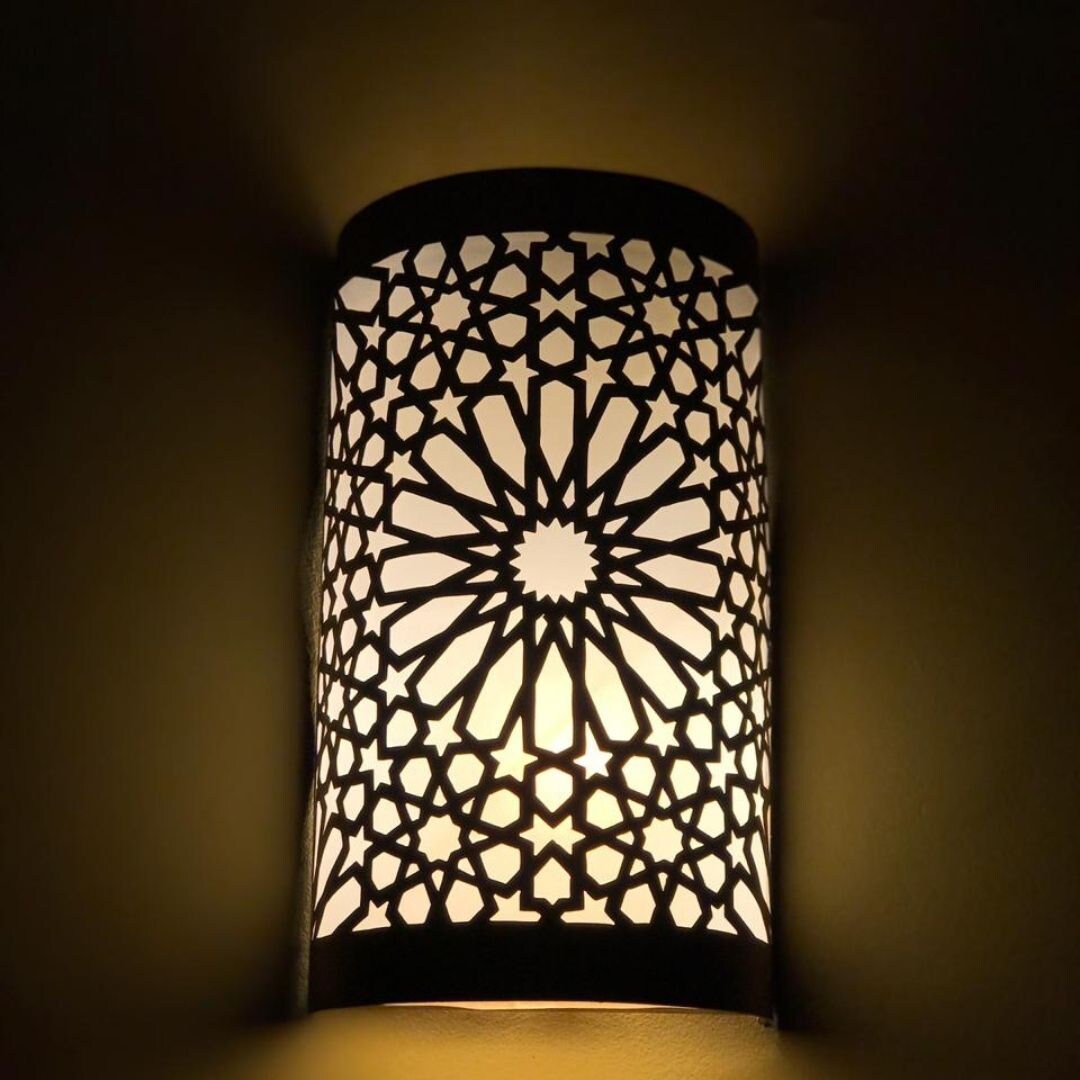 Set of 2 Antique Brass Wall Lamp