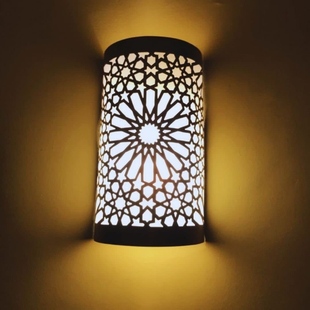 Set of 2 Antique Brass Wall Lamp