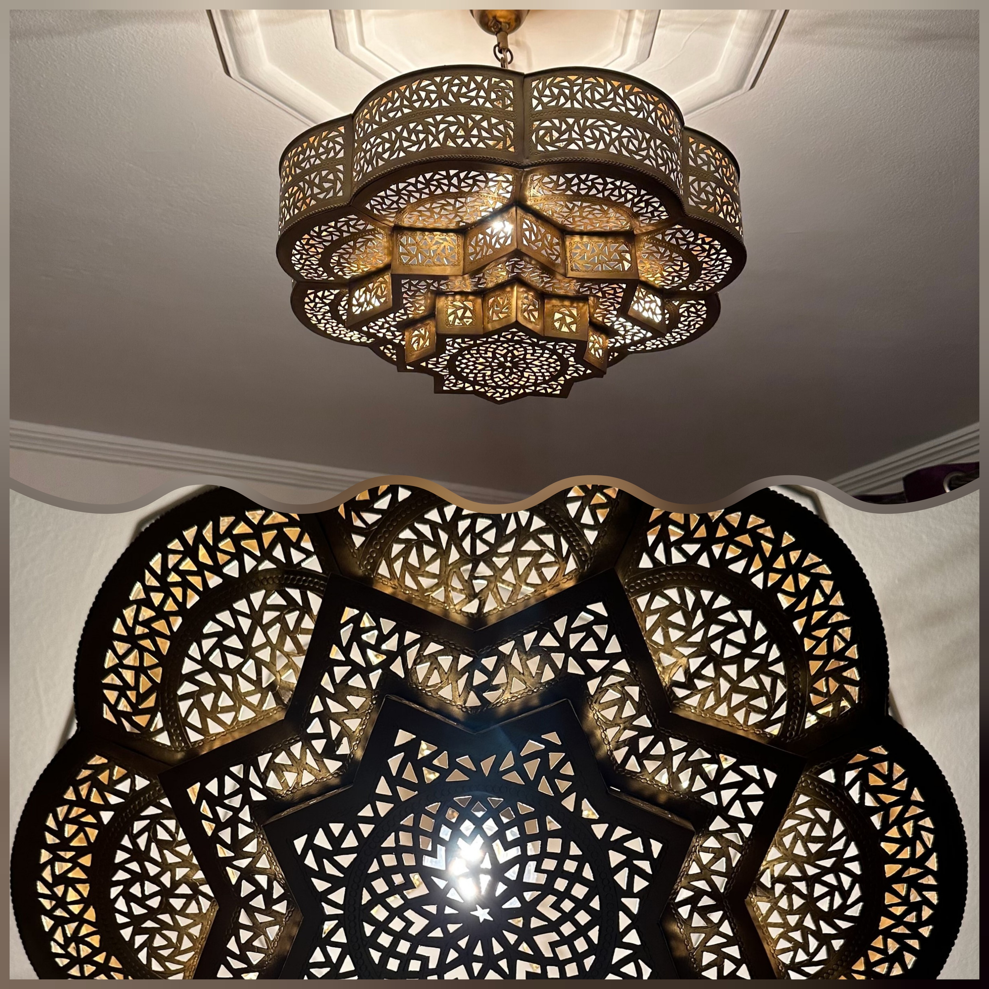 Moroccan pendant brass light, Moroccan hanging Light