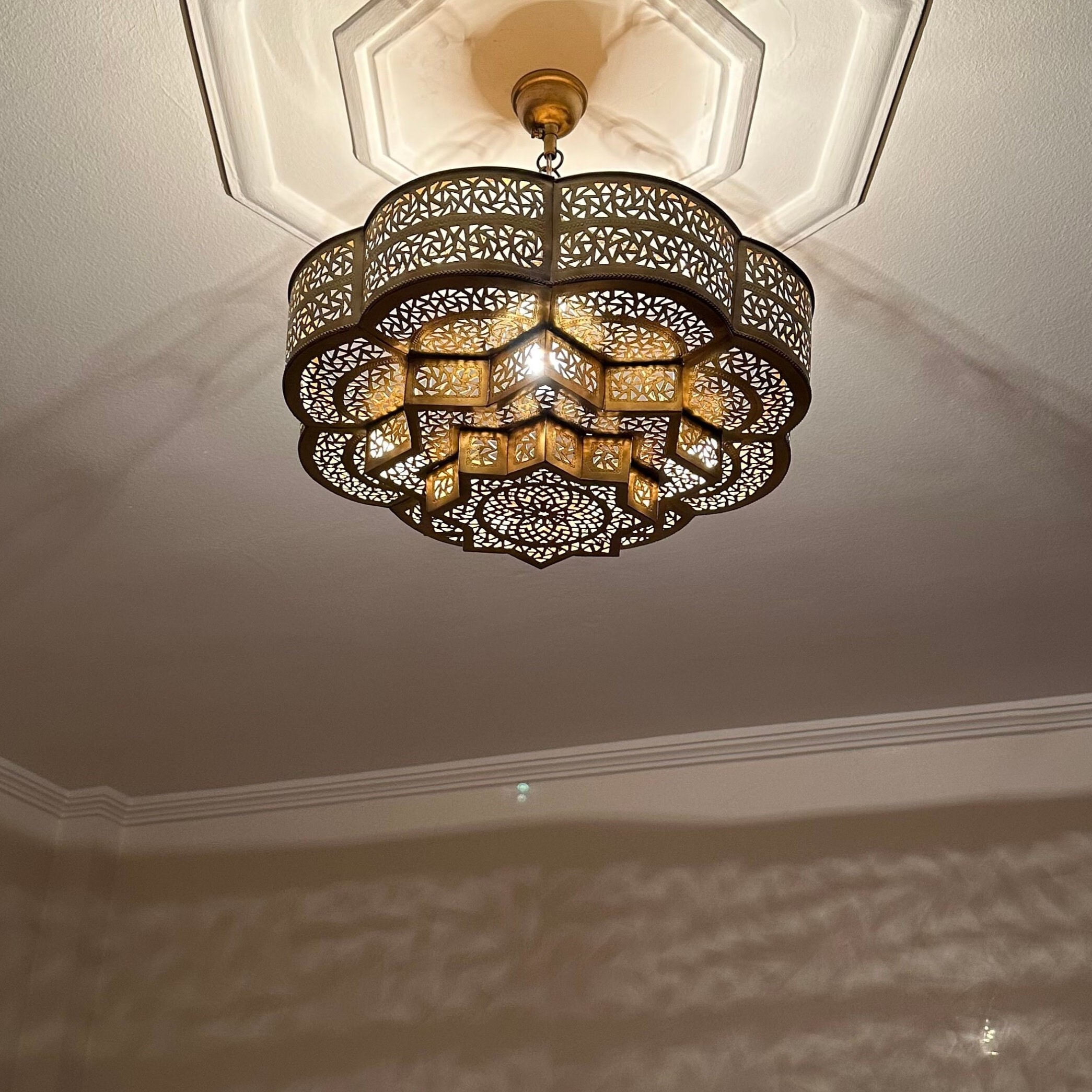 Moroccan pendant brass light, Moroccan hanging Light