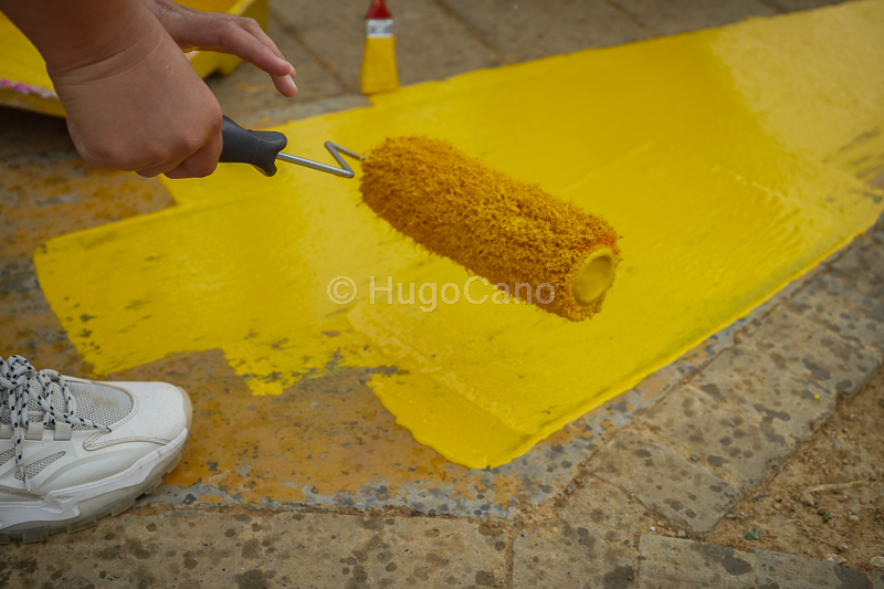 pintando en la calle