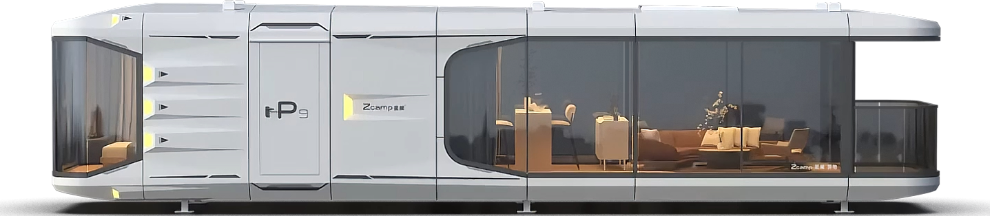 Luxury Accommodation - Prefabricated House - Model P - 44.6 m² (479.96 sq ft) With Balcony