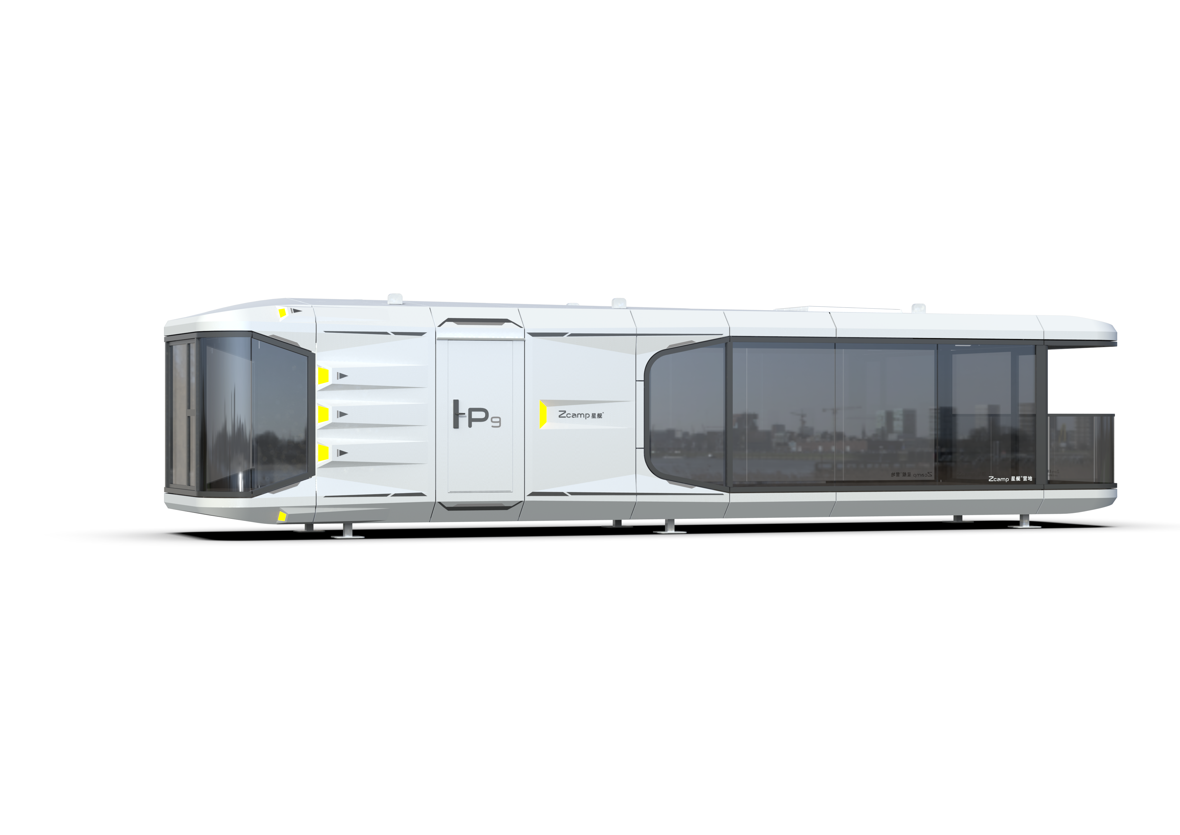 Luxury Accommodation - Prefabricated House - Model P - 44.6 m² (479.96 sq ft) With Balcony