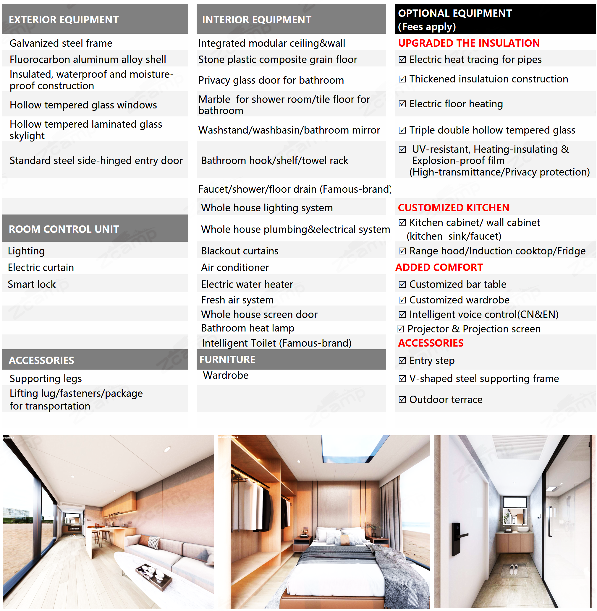 Luxury Accommodation - Prefabricated House - Model A - 44.6 m² (479.96 sq ft)