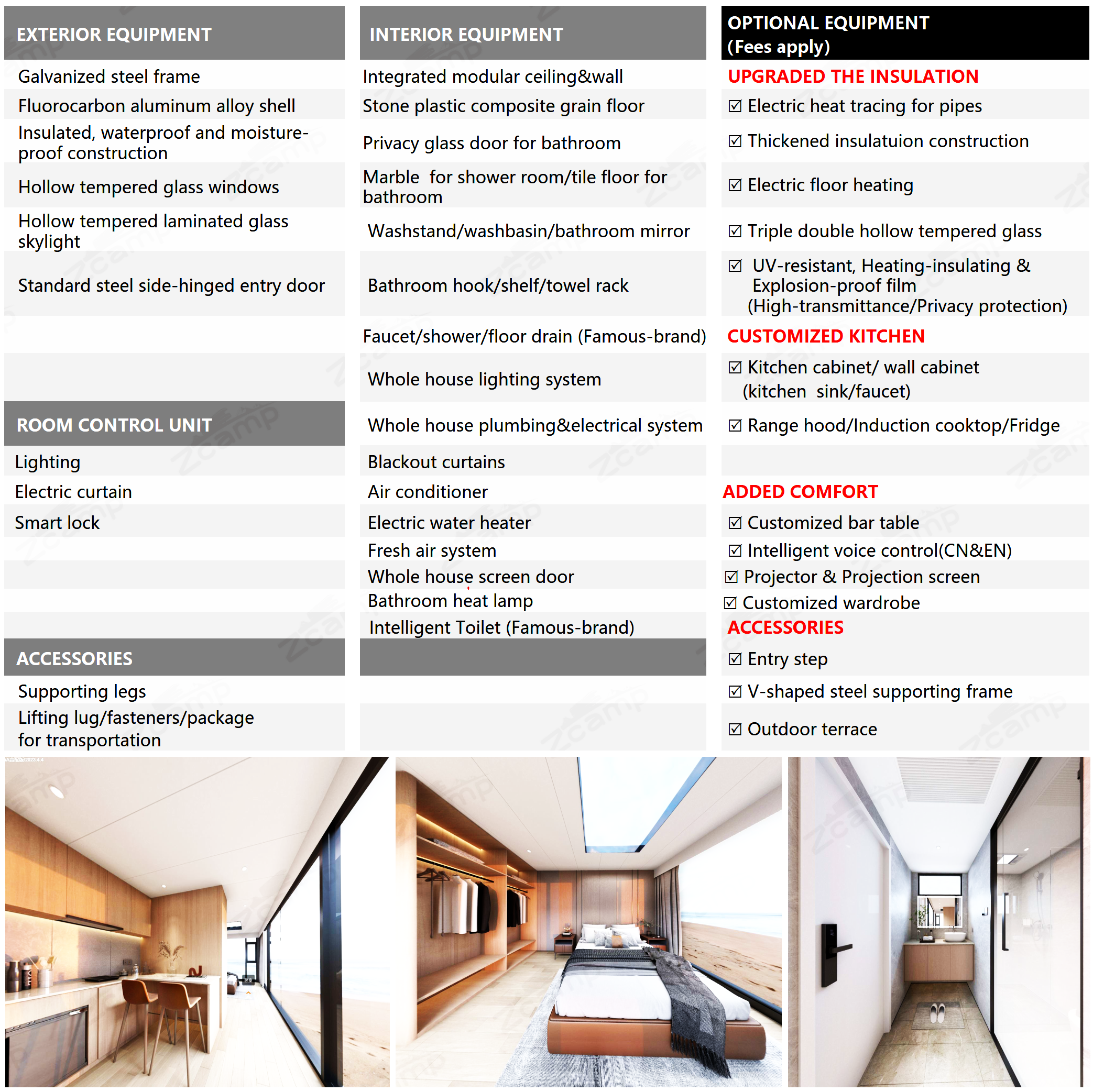 Luxury Accommodation - Prefabricated House - Model A - 31.4m² (337.97 sq ft)