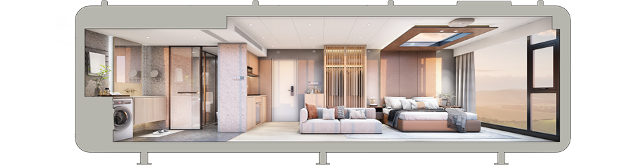 Luxury Accommodation - Prefabricated House - Model A - 31.4m² (337.97 sq ft)