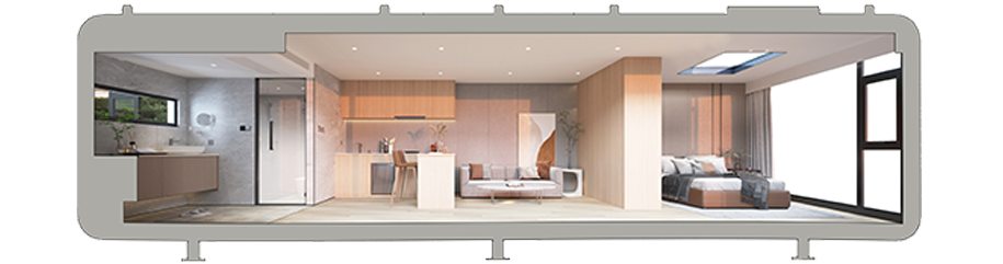 Luxury Accommodation - Prefabricated House - Model A - 38 m² (408.97 sq ft)