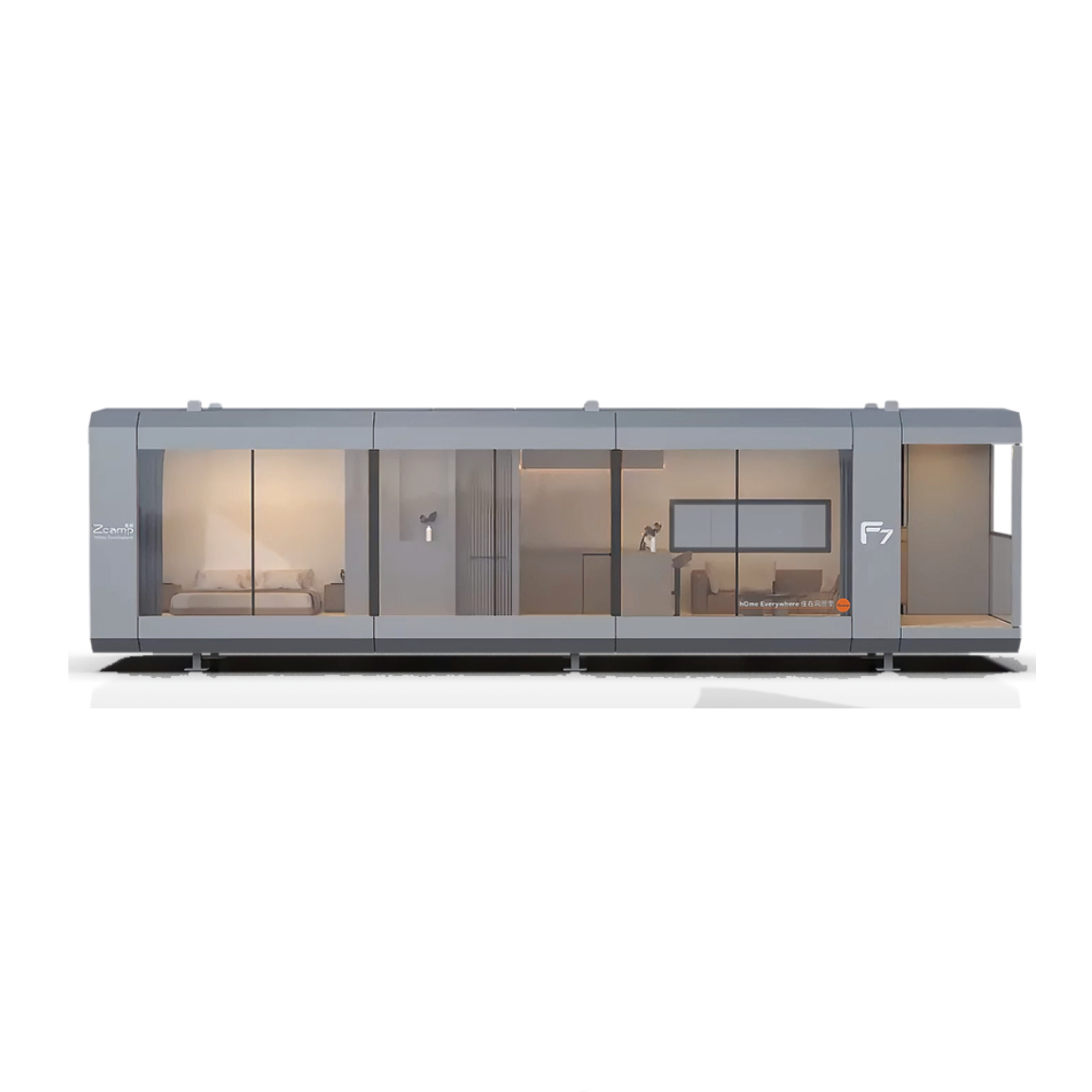 Luxury Accommodation - Prefabricated House - Model F - 38 m² (408.97 sq ft) With Balcony