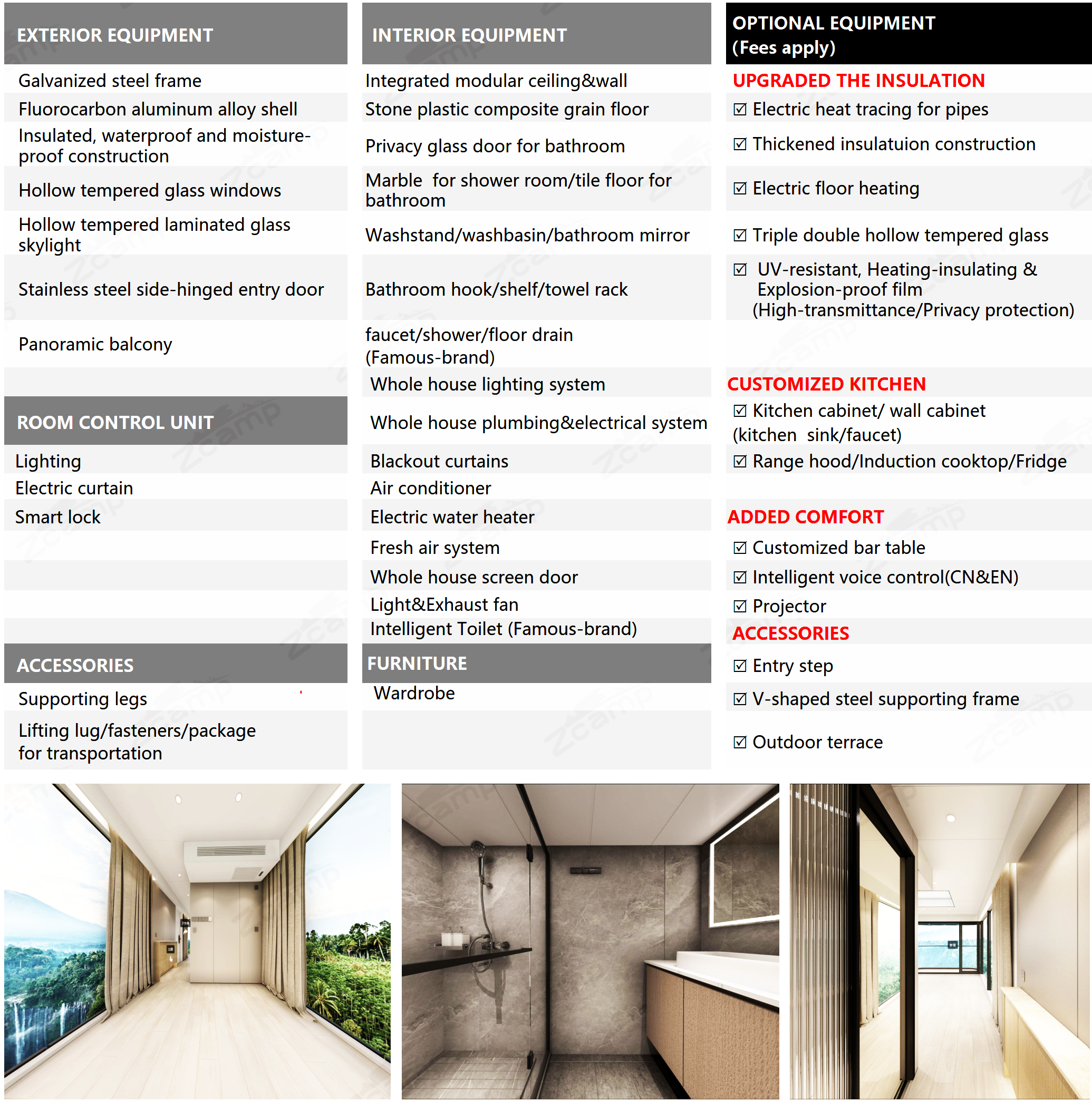Luxury Accommodation - Prefabricated House - Model X - 43.2 m² (464.52 sq ft) With Balcony 