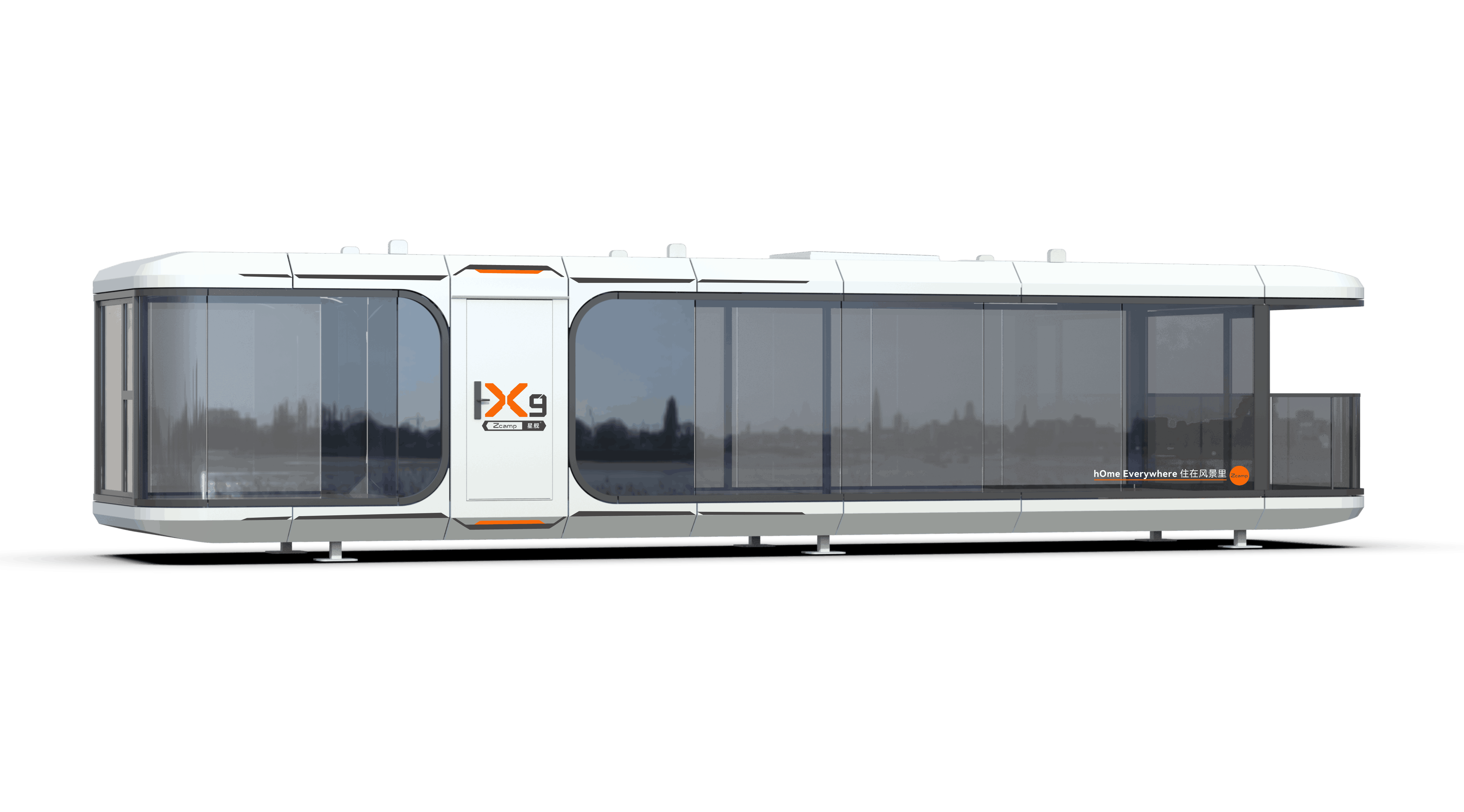 Luxury Accommodation - Prefabricated House - Model X - 43.2 m² (464.52 sq ft) With Balcony 