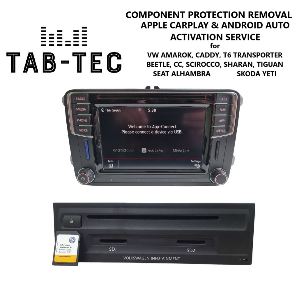 VW, SEAT & Skoda MIB2 Component Protection Removal Service