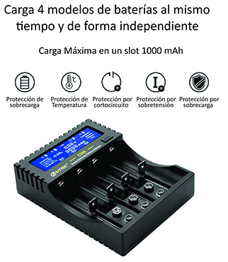 CARGADOR INTELIGENTE DE BATERIAS DE LITIO HTRC CH4